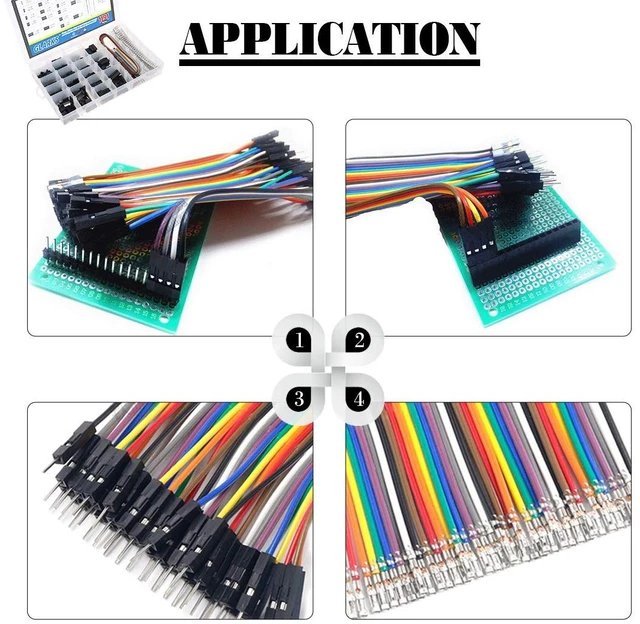 Alt view image 7 of 7 - 1191Pcs 2.54mm Pitch 1 2 3 4 5 6 7 8 9 10 Pin Housing Connector and Male Female Crimp Pins with Pin Header and 10 Wire Rainbow Color Flat Ribbon IDC Cable Compatible with Dupont Connector Kit