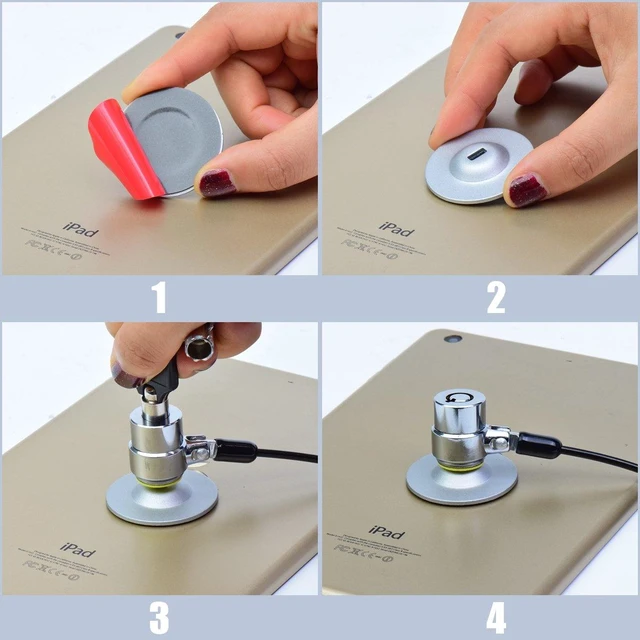Alt view image 3 of 6 - Anchor Plate Adhesive Security Plate, Laptop Lock Plate with Slot, Universal Lock Plate for Laptop, Monitor, Smart Phone,Tablet, Other Electronic Products 4 Pack (Silver)