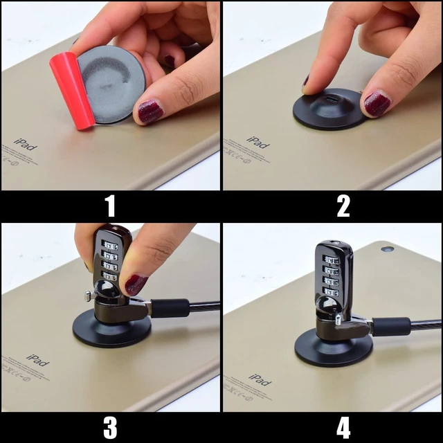 Alt view image 5 of 6 - Anchor Plate Adhesive Security Plate, Laptop Lock Plate with Slot, Universal Lock Plate for Laptop, Monitor, Smart Phone,Tablet, Other Electronic Products 4 Pack (Black)