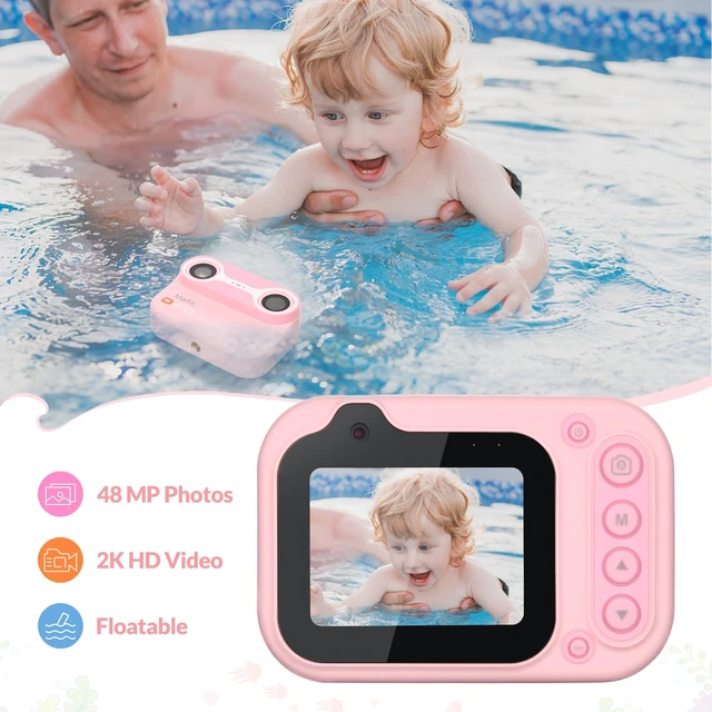 Alt view image 4 of 7 - Kids Waterproof Camera Underwater Camera 10FT with 32GB Card Floatable Pool Toys Gifts for Kids Age 4-12 26MP Photos 1080P HD Videos Children Selfie Digital Camera Pink