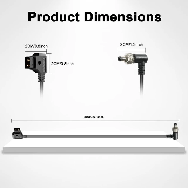 Alt view image 4 of 5 - Atomos Monitor Power Cable Right Angle Locking DC 5.5 2.1 for Touchscreen Display Video Devices PIX-E7 PIX-E5 Hollyland Mars 400s