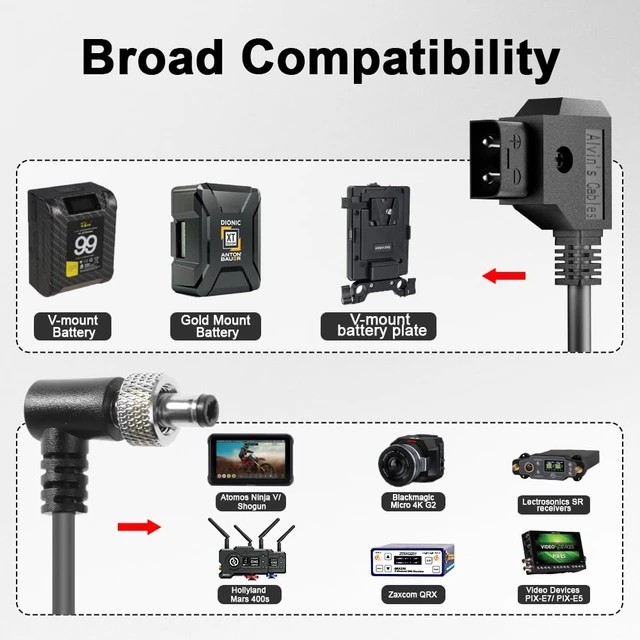 Alt view image 2 of 5 - Atomos Monitor Power Cable Right Angle Locking DC 5.5 2.1 for Touchscreen Display Video Devices PIX-E7 PIX-E5 Hollyland Mars 400s