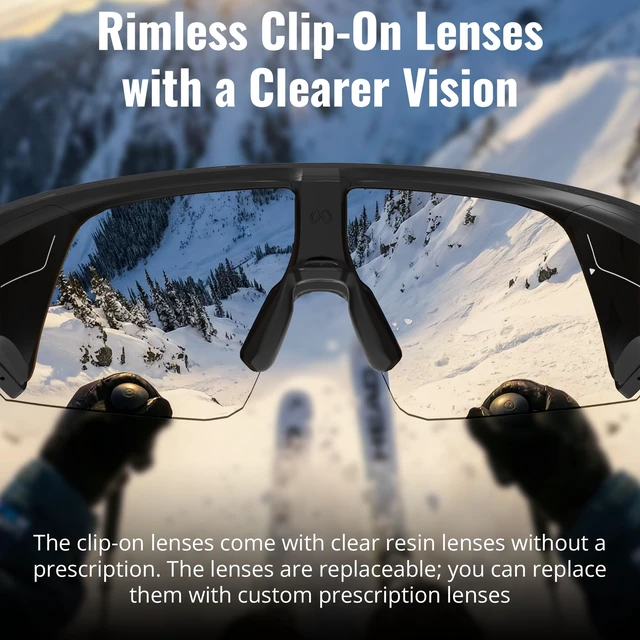 Alt view image 5 of 7 - HiBloks Clip-On Lenses for Oakley Meta Vanguard Glasses Custom Prescription Lens Replaceable Clip-On for Custom Prescription Lenses with Eyeglasses Cloth Accessory for Oakley Vanguard Glasses, Clear