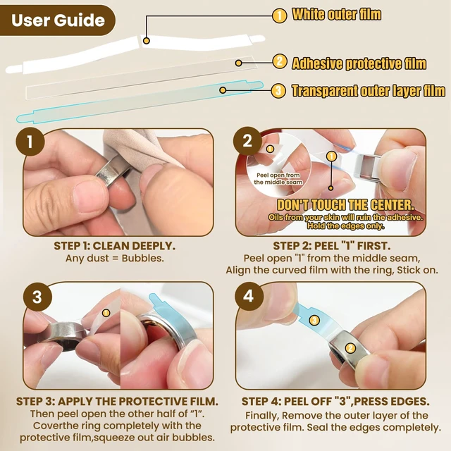 Alt view image 6 of 7 - 10-Pack Cover Compatible with Ringconn Gen-3 - Ultra-Thin Clear 0.13mm Invisible Skin Protective Film, Anti-Scratch Smart Ring Protector, Supports Charging Without Removal