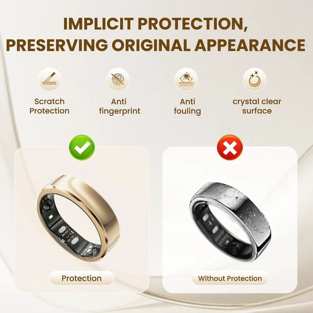 Alt view image 5 of 7 - 10-Pack Cover Compatible with Ringconn Gen-3 - Ultra-Thin Clear 0.13mm Invisible Skin Protective Film, Anti-Scratch Smart Ring Protector, Supports Charging Without Removal