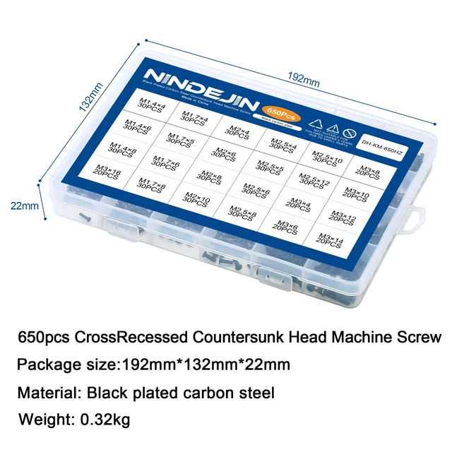 Alt view image 6 of 7 - 650 pcs M1.4 M1.7 M2 M2.5 M3 Round Pan Head Laptop Mini Screw Kit Carbon Steel, Laptop Computer Screw, for Repairing Most Computers, for Sports Equipment; Lawnmowers; Blowers, Mini Screw Set