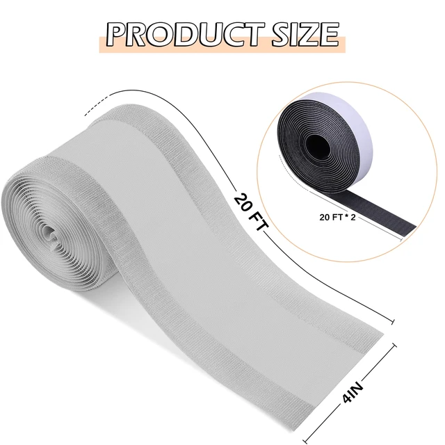 Alt view image 2 of 7 - Floor Cord Cover Set Self-Adhesive Hook-and-Loop Fuzzy Base + Cord Cover for Smooth Surfaces (Tile, Wood Floor, Desk, Wall) Hide Cables & Prevent Tripping (Gray, 20 ft)
