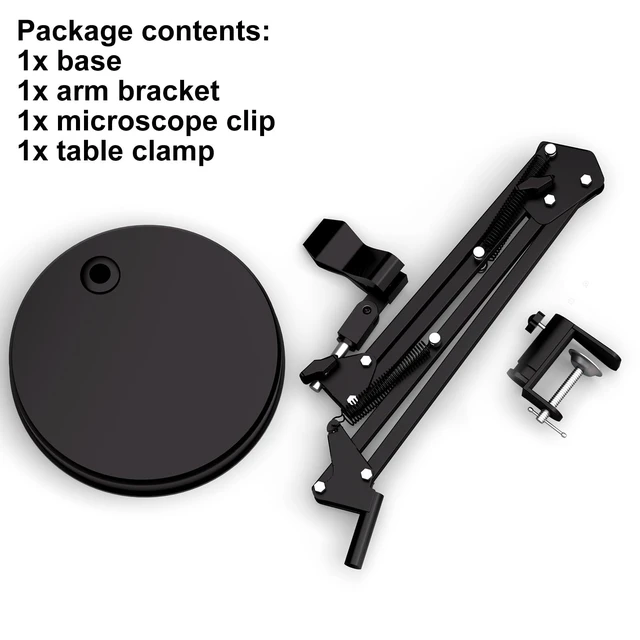 Alt view image 5 of 6 - Max 21inch Height Universal Stand, Height 0-21in Adjustable Digital USB Microscope Stand for Max Diameter 6cm USB Digital Wireless WiFi Microscope Camera Come with Table Clamp