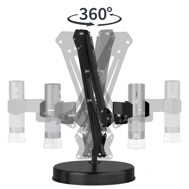 Alt view image 4 of 6 - Max 21inch Height Universal Stand, Height 0-21in Adjustable Digital USB Microscope Stand for Max Diameter 6cm USB Digital Wireless WiFi Microscope Camera Come with Table Clamp