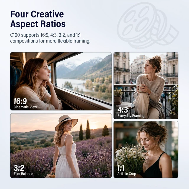 Alt view image 6 of 6 - C100 Lo-Fi Digital Camera with Light Meter & Transparent Viewfinder Screen-Free Shooting, Transparent Viewfinder, Built-In Light Meter, 2MP Lo-Fi Photos& 65g Pocket Designwith TF Card