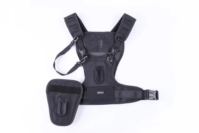 Alt view image 2 of 7 - Multi Camera Carrying Chest Harness Vest System with Side Holster and Secure Straps for Canon Nikon Sony Panasonic Olympus DSLR Cameras