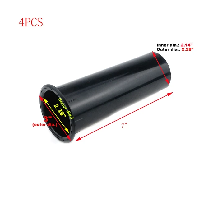 Alt view image 2 of 4 - 7"x3" Speaker Port Tubes, Speaker Cabinet Port Tube, Pack of 4 Plastic ABS, Subwoofer Bass Reflex Tube, Bass Woofer Port Tubes