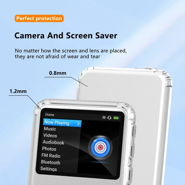 Alt view image 3 of 7 - Phone Case for Innioasis Y2 Mp3 Player, with 2 Pack Built-in Screen Protector,Flexible Silicone TPU Shockproof Anti-Scratch, Non-Yellowing,Slim Fit Cover Case for Innioasis Y2,Clear