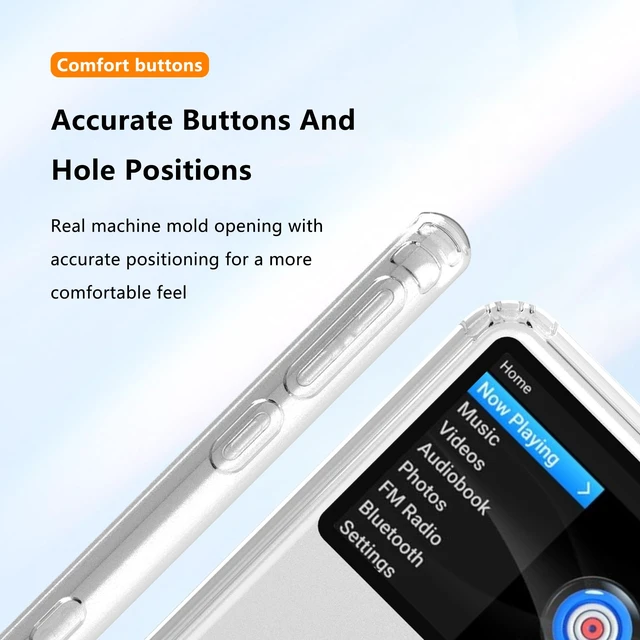 Alt view image 4 of 7 - Phone Case for Innioasis Y2 Mp3 Player, with 2 Pack Built-in Screen Protector,Flexible Silicone TPU Shockproof Anti-Scratch, Non-Yellowing,Slim Fit Cover Case for Innioasis Y2,Clear