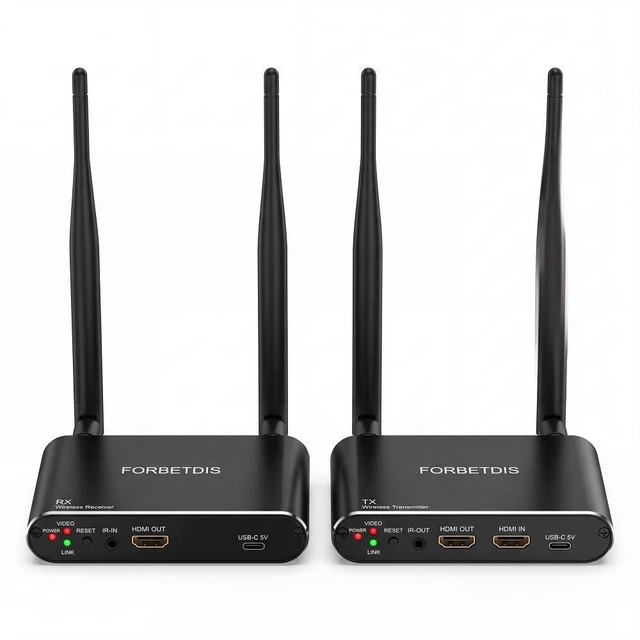 Main image of Wireless HDMI Video Transmitter and Receiver 4K 30Hz, Wireless HDMI Extender, 1000 FT, 0.06s Latency, 5.8GHz, 9 Channels, Support IR Remote,Loop-Out,from PC, Laptop, TV, Projector JM200PRO