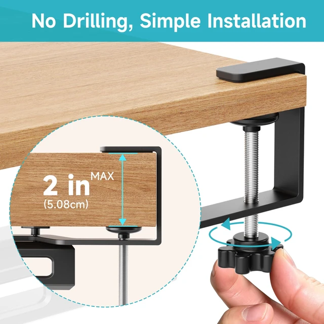 Alt view image 2 of 7 - No Drilling Under Desk Laptop Mount,Adjustable Steel Shelf Holder with Anti-Scratch Pads,Fits 15" Wide & 1.0" Thick Devices,Universal for MacBooks, Surface, Keyboards, Tablets & More