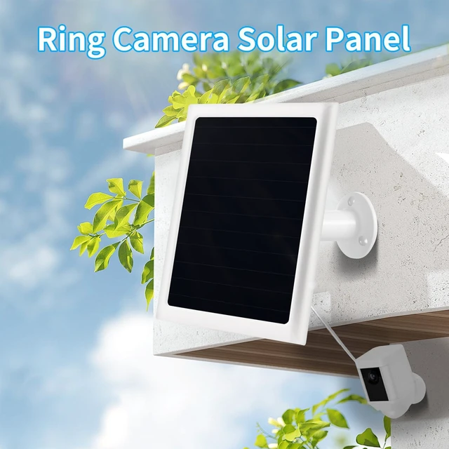Alt view image 2 of 7 - Solar Panel Charger for Ring Camera, Compatible with Stick Up Camera Battery, Ring Spotlight Plus/Pro, Stick up Pro, Waterproof 6w5v (White-3Pack)