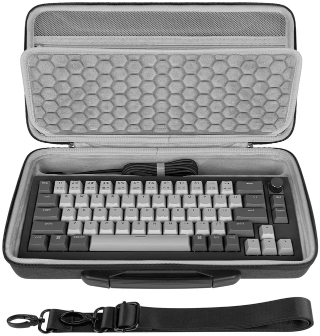 Main image of 65% Keyboard Hard Shell Case, Compatible with Razer Huntsman V3 HE / V3 Pro Mini, ASUS ROG Falchion Ace HFX 65%, Keychron Q2/ Q2 Pro/ V2, Travel Carrying Bag for 68 Keys Keyboard