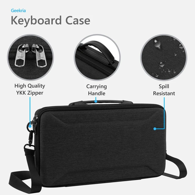Alt view image 2 of 6 - 65% Keyboard Hard Shell Case, Compatible with Razer Huntsman V3 HE / V3 Pro Mini, ASUS ROG Falchion Ace HFX 65%, Keychron Q2/ Q2 Pro/ V2, Travel Carrying Bag for 68 Keys Keyboard
