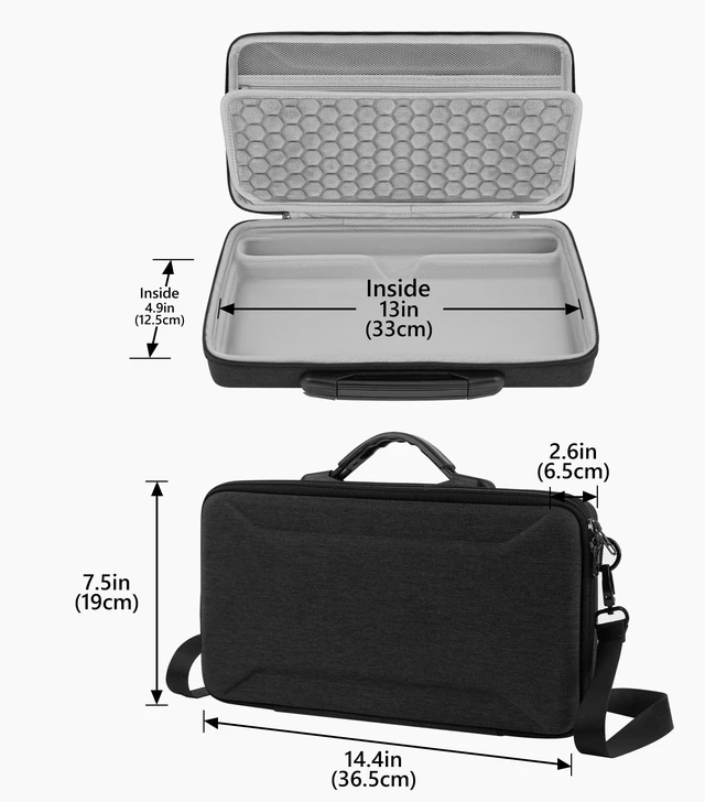 Alt view image 5 of 6 - 65% Keyboard Hard Shell Case, Compatible with Razer Huntsman V3 HE / V3 Pro Mini, ASUS ROG Falchion Ace HFX 65%, Keychron Q2/ Q2 Pro/ V2, Travel Carrying Bag for 68 Keys Keyboard