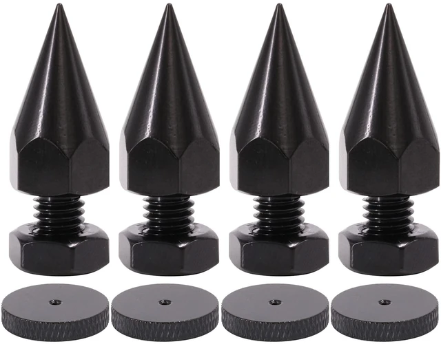 Main image of 4 Pack Speaker Spikes Floor Protectors Adjustable Speake Isolation Spikes M10 Black for Subwoofer CD DVD Player Audio Amplifier Turntable Recorder Chassis with Speaker Isolation Feet Pad