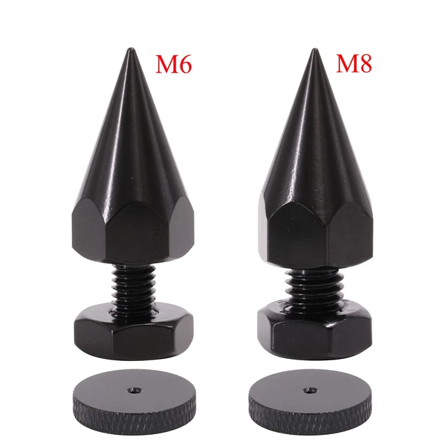 Alt view image 5 of 7 - 4 Pack Speaker Spikes Floor Protectors Adjustable Speake Isolation Spikes M10 Black for Subwoofer CD DVD Player Audio Amplifier Turntable Recorder Chassis with Speaker Isolation Feet Pad