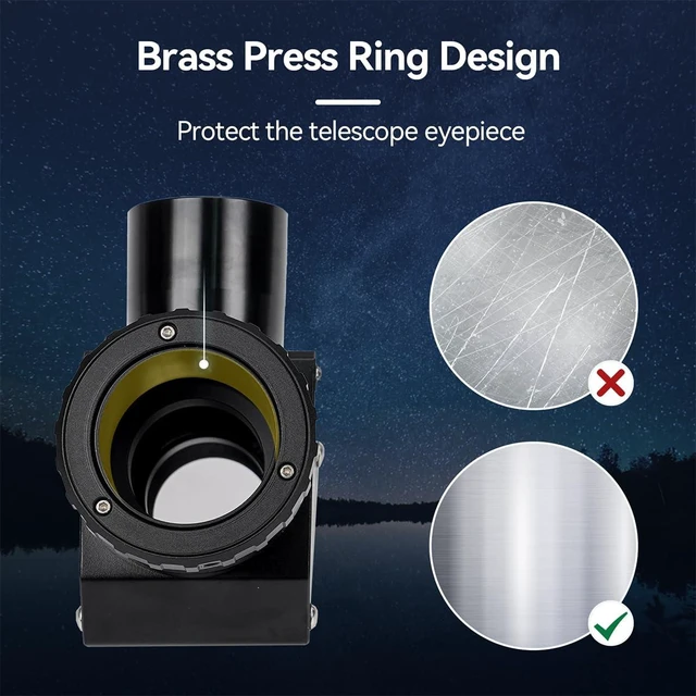 Alt view image 7 of 7 - SV223 1.25 Telescope Diagonal, 90 Degree Dielectric Mirror 99% Reflective Dielectric Coating, 2" with 1.25" Adapter, Twist Lock Mechanism, Diagonal Adapter for Astronomical Telescope