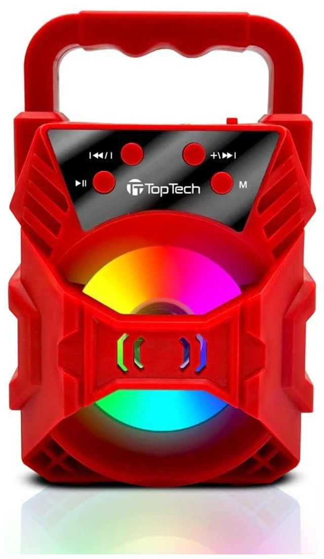Main image of Audio Blade-4 400W Bluetooth Speaker, Portable 3-Inch Wireless Speaker with LED Lights, TWS Functionality, Karaoke Mode, 6-Hour Rechargeable Battery, USB Drive, TF Card, AUX, FM Radio, Red