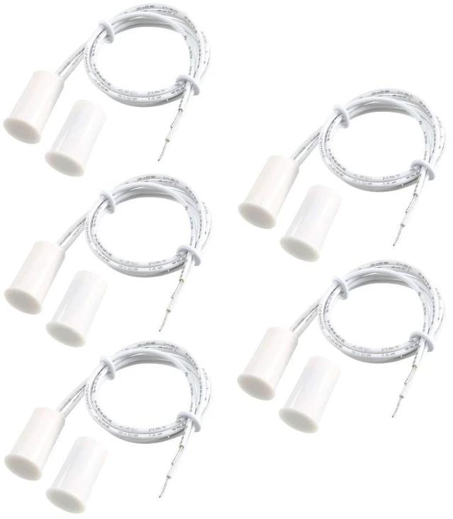 Main image of Magnetic Reed Switch RC-33 NO Recessed Wired Window Door Contact Sensor for Home Security and Burglar Alarm Systems 5 Pcs