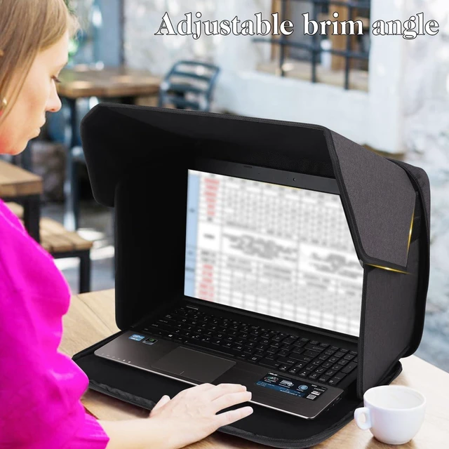 Alt view image 5 of 7 - Portable Laptop Sun Shade Foldable Laptop Privacy Shield Blocks Sunlight Working Outside,Computer Anti Glare Shield Privacy Hood Case Fits for 15-16 inch(Patent Pending)