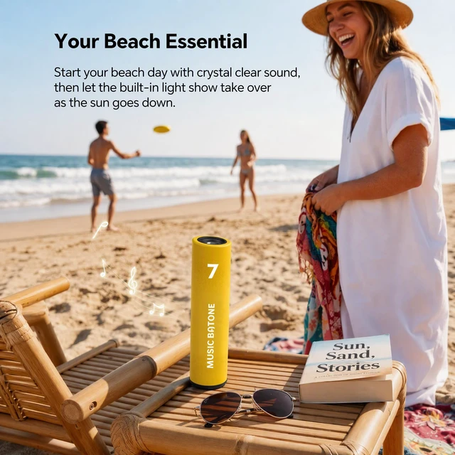 Alt view image 5 of 7 - Portable Bluetooth Speaker,Stereo & Deep Bass,2000mAh Battery(Yellow Attractive exterior design, excellent sound quality Rugged Outdoor for Party,camping,sport.and even more suitable as a gift