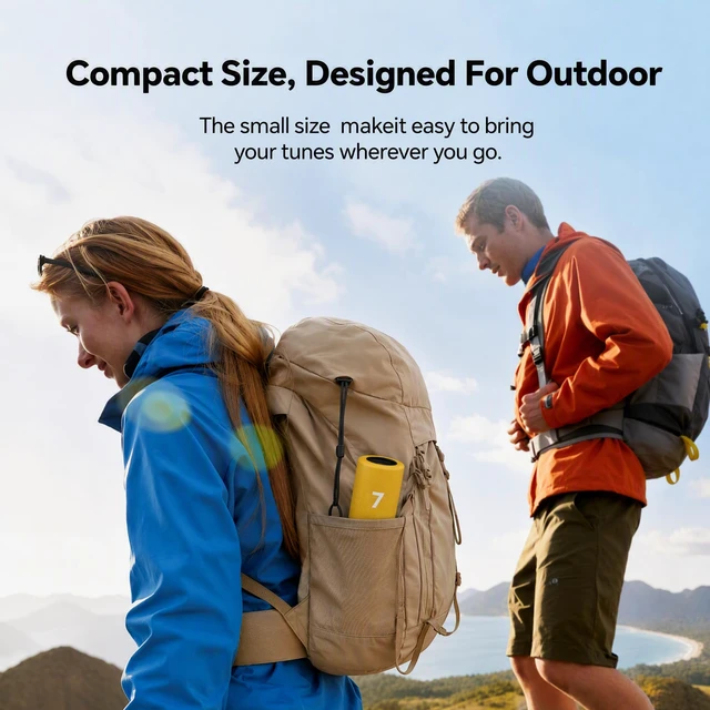 Alt view image 4 of 7 - Portable Bluetooth Speaker,Stereo & Deep Bass,2000mAh Battery(Yellow Attractive exterior design, excellent sound quality Rugged Outdoor for Party,camping,sport.and even more suitable as a gift