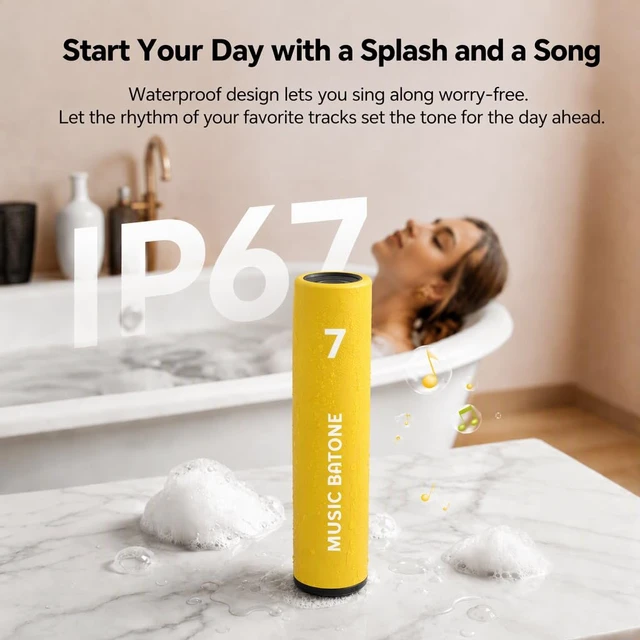 Alt view image 6 of 7 - Portable Bluetooth Speaker,Stereo & Deep Bass,2000mAh Battery(Yellow Attractive exterior design, excellent sound quality Rugged Outdoor for Party,camping,sport.and even more suitable as a gift