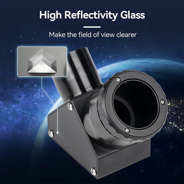 Alt view image 4 of 7 - SV223 1.25 Telescope Diagonal, 90 Degree Dielectric Mirror 99% Reflective Dielectric Coating, 2" with 1.25" Adapter, Twist Lock Mechanism, Diagonal Adapter for Astronomical Telescope