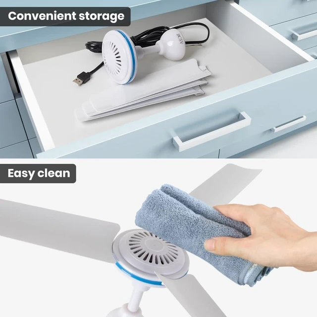 Alt view image 6 of 7 - Small USB Ceiling Fan 19.7Portable Hanging Fans for Power Bank Indoor Outdoor RV Bed Room Desk Boat Coop Travel Tent Canopy Cubicle Mini 3 Blades Silent FanVarious USB ports
