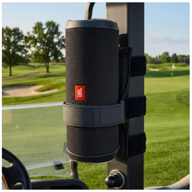 Main image of Portable Speaker Mount for Golf Cart Accessories, Adjustable Bluetooth Speaker Mount with a waterproof strap fits JBL Charge 5/6, Flip 5/6 & Beats Pill. Great for golf carts and bikes
