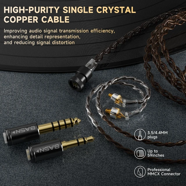 Alt view image 4 of 7 - ASONE PRO 14.2mm Planar in Ear Monitor, 3.5/4.4mm MMCX IEMs, Black 14.2mm Planar Driver Wide Sound Stage in Ear Earphones with 3.5mm/4.4mm Modular MMCX Cable for Musicians Audiophiles