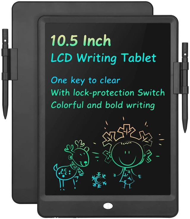 Main image of LCD Writing Tablet 10 Inch Electronic Writing Drawing Pads Portable Doodle Board Gifts for Kids Adults Travel Toys for Toddler Birthday Christmas Gift for Boys Girls Age 3 4 5 6 7 8 Black