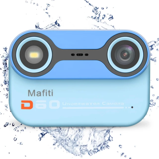 Alt view image 2 of 7 - Kids Waterproof Camera Underwater Camera 10FT with 32GB Card Gifts for Boys Floatable Pool Toys for Kids Age 4-12 26MP Photos 1080P HD Videos Children Selfie Digital Camera Blue