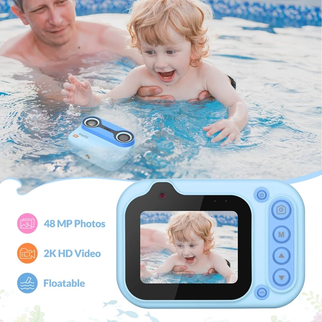 Alt view image 4 of 7 - Kids Waterproof Camera Underwater Camera 10FT with 32GB Card Gifts for Boys Floatable Pool Toys for Kids Age 4-12 26MP Photos 1080P HD Videos Children Selfie Digital Camera Blue