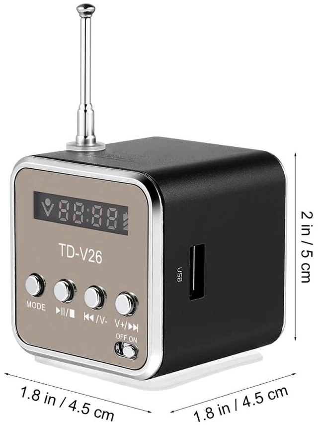 Alt view image 3 of 6 - USB Music Player: Mini Speaker Digital Music Player MP3, Support Micro USB Disk, with Led Display for Outdoor Travel and Listening (Black)