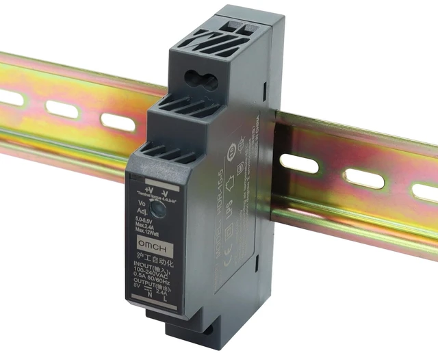 Main image of HDR-15-5 DIN Rail Power Supply 15W 5V 2.4A Ultra Slim Features high efficiency, low standby consumption, and multiple safety protections for dependable operation
