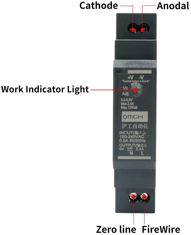 Alt view image 3 of 7 - HDR-15-5 DIN Rail Power Supply 15W 5V 2.4A Ultra Slim Features high efficiency, low standby consumption, and multiple safety protections for dependable operation
