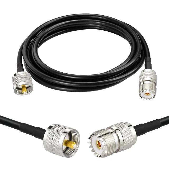 Main image of PL-259 UHF CB Coax Cable 6FT RG58 PL-259 UHF Male to Female Jumper PL259 to SO239 Cable 50 Ohm for CB Radio, Antenna Analyzer, Scanner, Dummy Load, SWR Meter etc