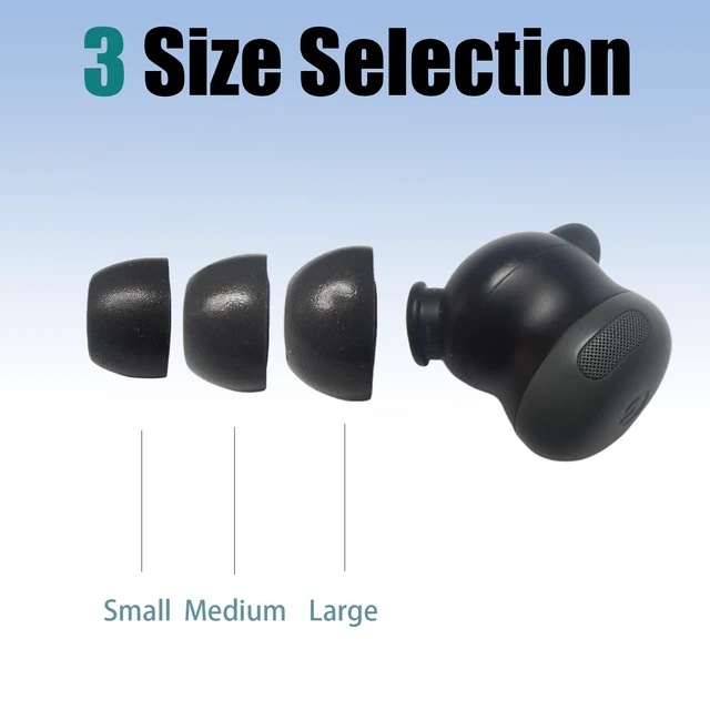 Alt view image 5 of 6 - Memory Foam Ear Tips for Google Pixel Buds Pro 2 (S/M/L) Replacement Tips Anti-Slip Foam Ear Tips, All-Day Comfort Noise Isolating, Fits Charging Case, 3 Pairs
