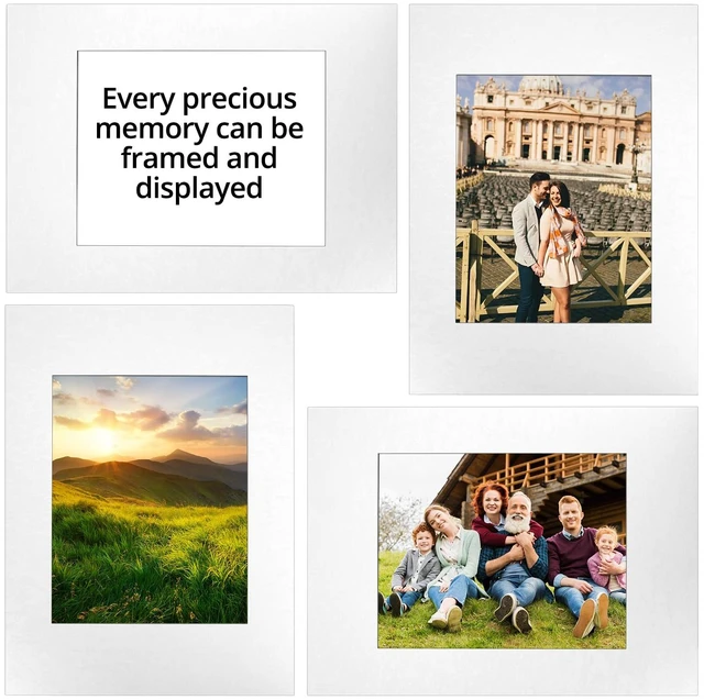 Alt view image 4 of 7 - 12x16 Picture Mats Cut for 8x10 Photo, 10 Pack White Double Mat Picture Matboard - Pre-Cut Mat Board Show, Bevel Cut Matte to Display Art Family Photos, Show Kits, Art, Picture Framing