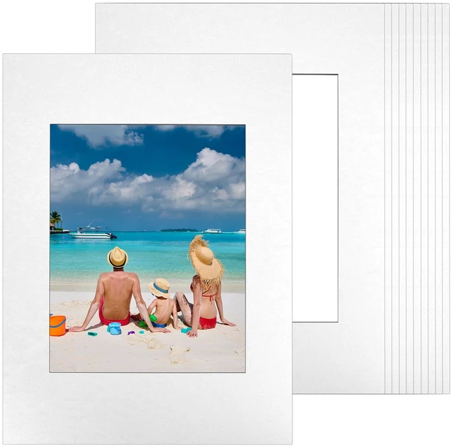 Alt view image 7 of 7 - 12x16 Picture Mats Cut for 8x10 Photo, 10 Pack White Double Mat Picture Matboard - Pre-Cut Mat Board Show, Bevel Cut Matte to Display Art Family Photos, Show Kits, Art, Picture Framing