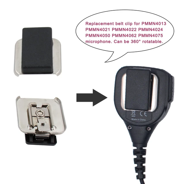 Alt view image 3 of 6 - 5Pcs Mic Belt Clip Replacement for Motorola PMMN4013 PMMN4013A PMMN4021 PMMN4021A PMMN4022 PMMN4022A PMMN4024 PMMN4024A PMMN4025 PMMN4025A PMMN4051 PMMN4062 Handheld Speaker Microphone