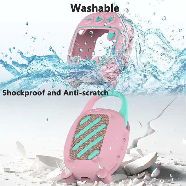 Alt view image 5 of 7 - Silicone Cover Case for JBL Clip 5 Portable Bluetooth Speaker Protective Soft Silicone Cover for JBL Clip 5 Speaker Accessories, Stand Up Case, Shockproof Cover (Pink)