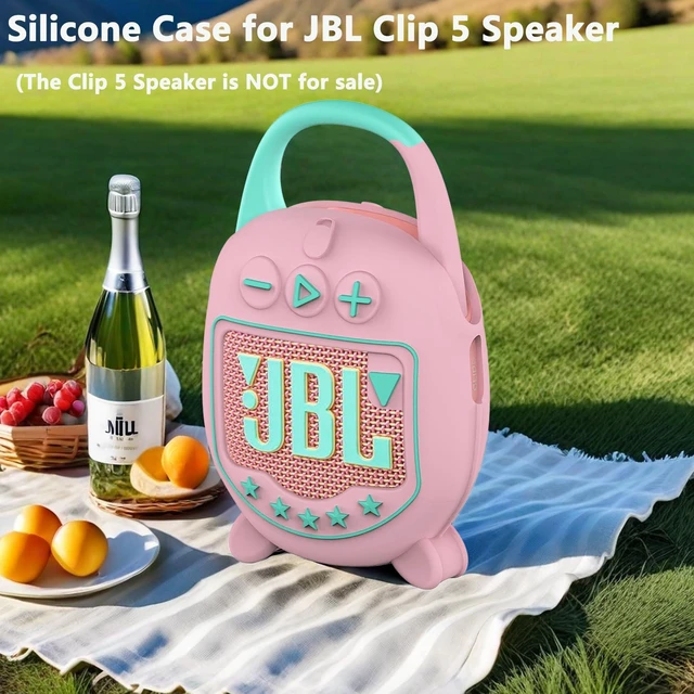 Alt view image 7 of 7 - Silicone Cover Case for JBL Clip 5 Portable Bluetooth Speaker Protective Soft Silicone Cover for JBL Clip 5 Speaker Accessories, Stand Up Case, Shockproof Cover (Pink)